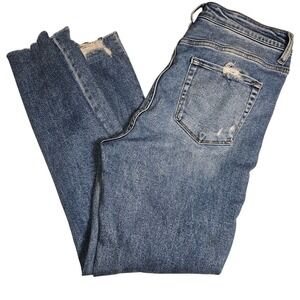 Flying Monkey Distressed Ripped Ankle Jeans Medium Wash 32